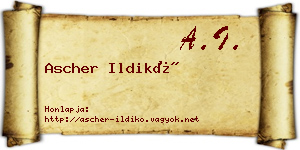 Ascher Ildikó névjegykártya