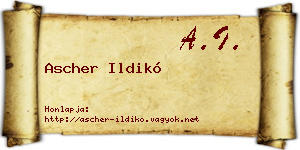 Ascher Ildikó névjegykártya
