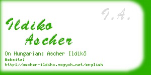 ildiko ascher business card